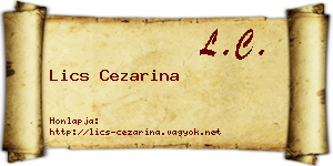Lics Cezarina névjegykártya